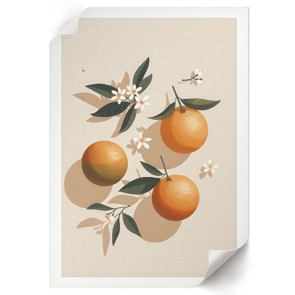 Wandposter mit Illustration von Orangen