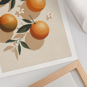 Wandposter mit Illustration von Orangen
