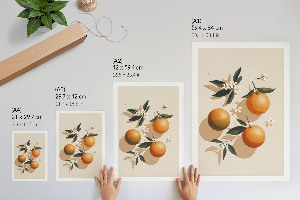 Wandposter mit Illustration von Orangen