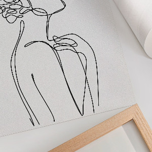 Poster auf Leinwand mit einer Frauen-Strichzeichnung