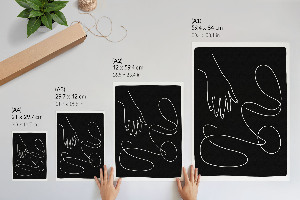 Abstraktes Wandposter mit Linienmotiv