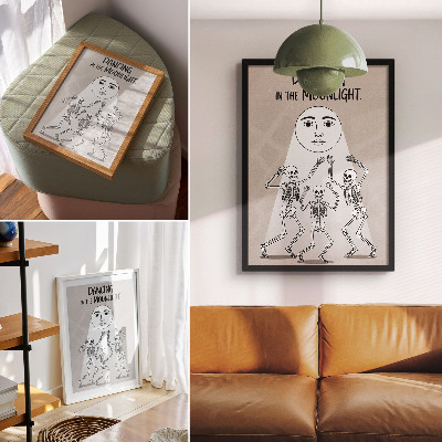 Retro poster Tanzen im Mondlicht