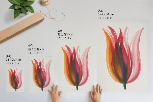 Poster auf Leinwand mit bunten Blumen
