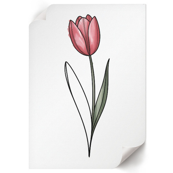 Kunstdruckposter mit Motiv rosa Tulpe