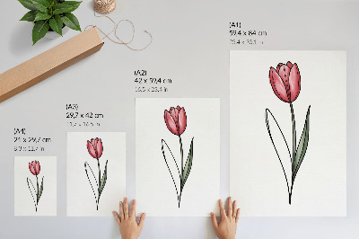 Kunstdruck poster Rosa Tulpe
