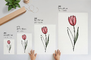 Kunstdruckposter mit Motiv rosa Tulpe