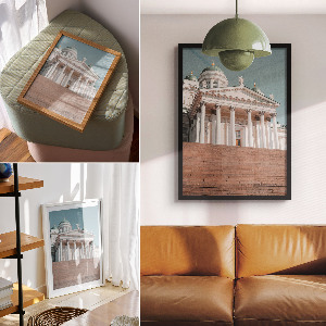 Retro-Poster mit Architekturdenkmal