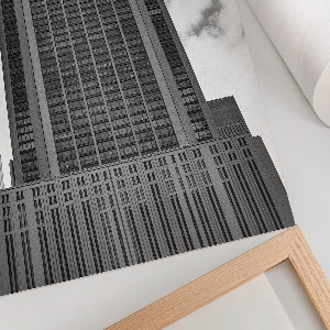 Kunstdruck auf Leinwand mit Hochhaus-Motiv