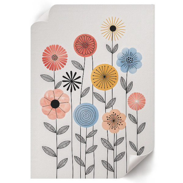 Poster auf Leinwand mit Blumenmuster