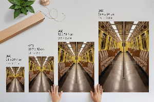 Poster auf Leinwand mit gelber Metro-Illustration