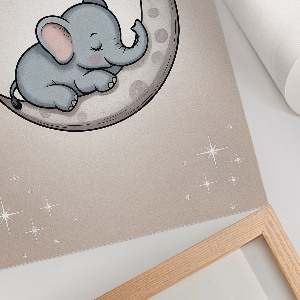 Poster auf leinwand Elefant auf dem Mond