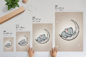 Poster auf leinwand Elefant auf dem Mond