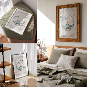 Bilder poster Dinosaurier auf dem Mond