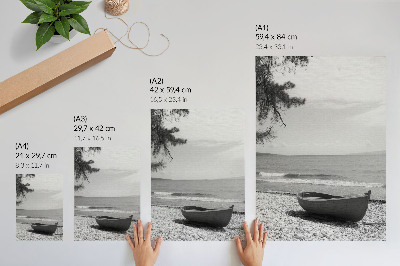 Kunstdruck poster Strand und Boot