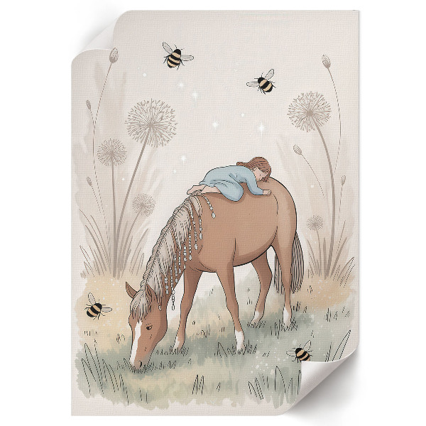 Poster kunstdruck Zeichnung eines Pferdes