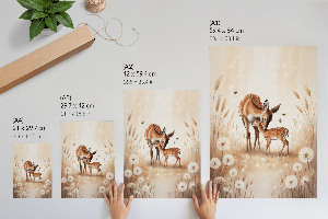 Wandposter mit Motiv zweier Hirsche