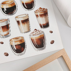 Kunstdruck-Poster mit Motiv verschiedener Kaffeesorten