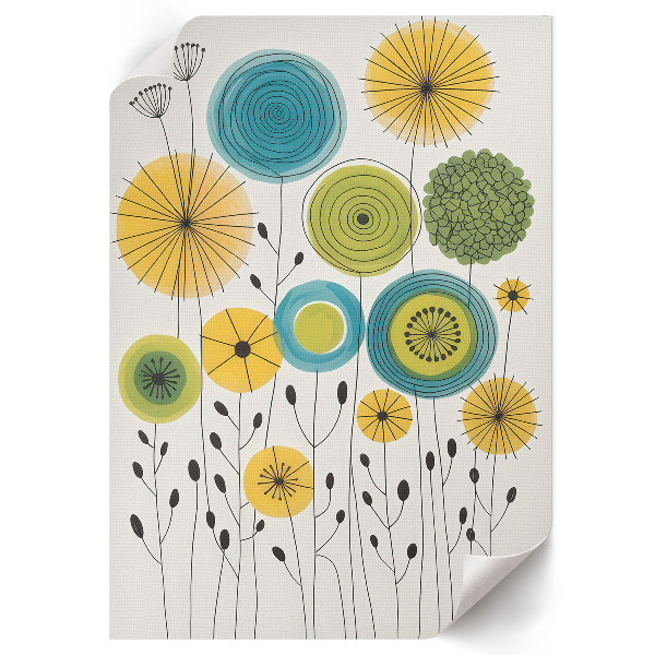 Poster auf Leinwand mit Blumendesign