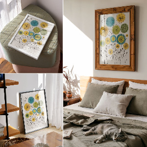 Poster auf Leinwand mit Blumendesign