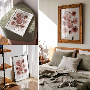 Poster Kunstdruck mit dem Motiv „Blumen des Rades”