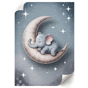 Kunstdruck auf Leinwand „Der Elefant und der Mond“