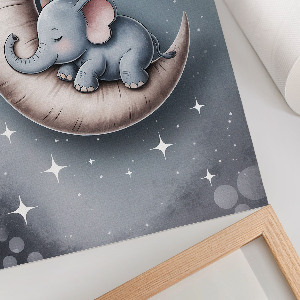 Kunstdruck leinwand Der Elefant und der Mond