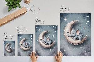 Kunstdruck leinwand Der Elefant und der Mond