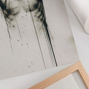 Poster auf Leinwand mit Motiv einer dunklen Gestalt