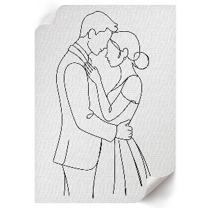 Poster Kunstdruck mit romantischem Paar