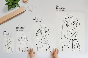 Poster Kunstdruck mit romantischem Paar
