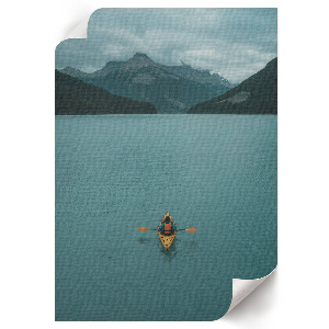Poster mit Motiv Kajakfahren auf dem See