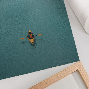 Poster mit Motiv Kajakfahren auf dem See