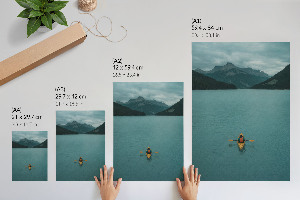 Poster mit Motiv Kajakfahren auf dem See