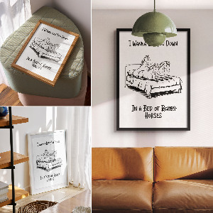 Poster auf Leinwand mit Pferdebett-Motiv