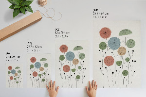 Poster Kunstdruck mit modernem Blumenmotiv