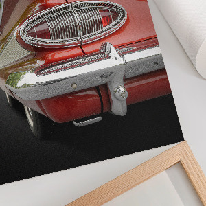 Kunstdruck auf Leinwand mit rotem Auto