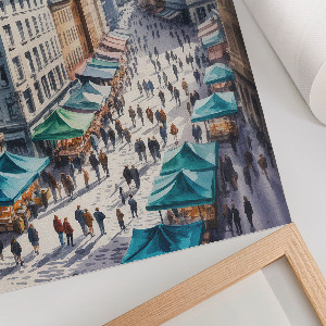 Poster auf Leinwand mit Aquarellstadtmotiv
