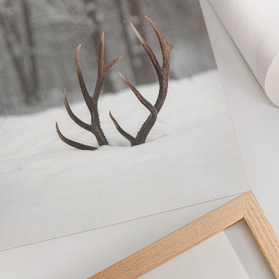 Kunstdruck poster Geweihe im Schnee