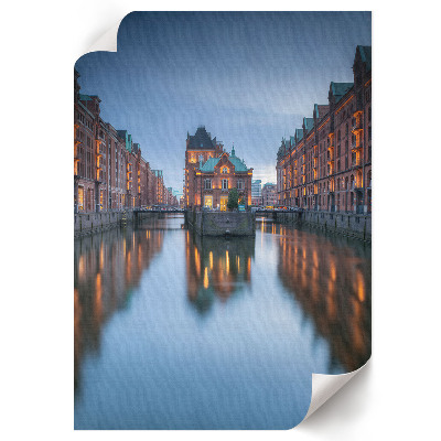 Poster leinwand Die Stadt am Abend