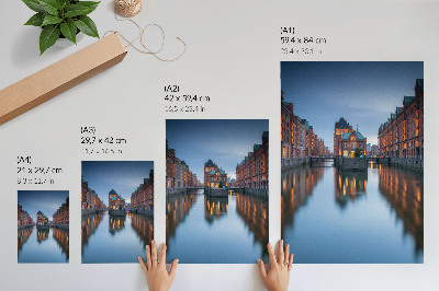 Poster leinwand Die Stadt am Abend