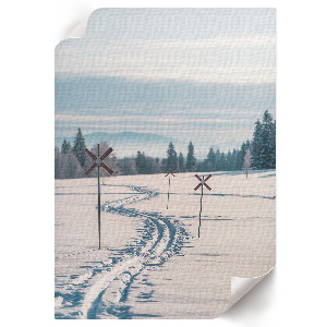 Retro-Poster mit Winterlandschaft