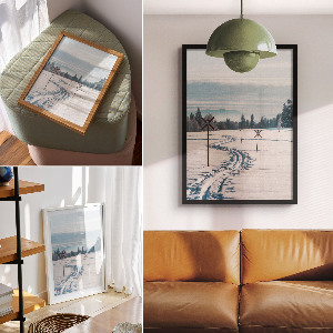 Retro poster Winterlandschaft