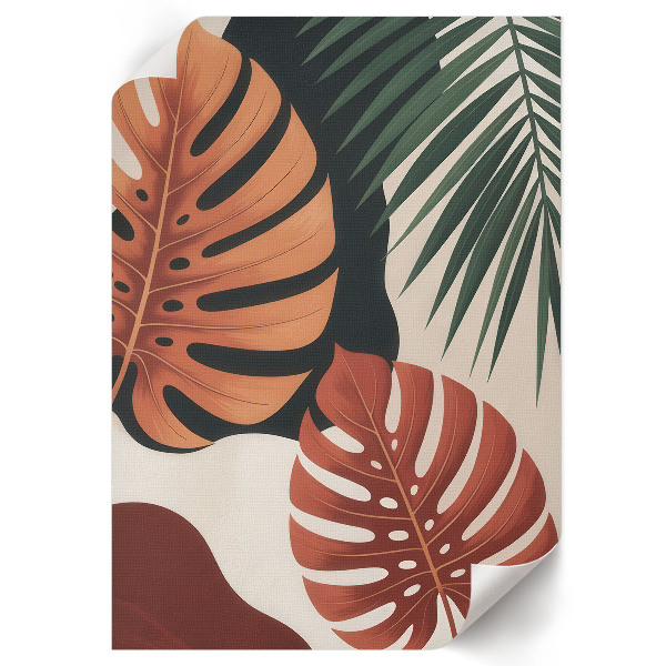 Poster-Kunstdruck mit tropischen Blättern