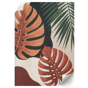 Poster-Kunstdruck mit tropischen Blättern