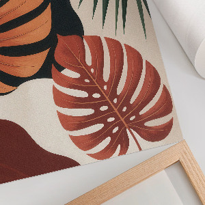 Poster-Kunstdruck mit tropischen Blättern