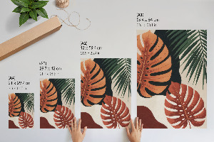 Poster-Kunstdruck mit tropischen Blättern
