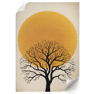 Kunstdruck poster Baum und Sonne