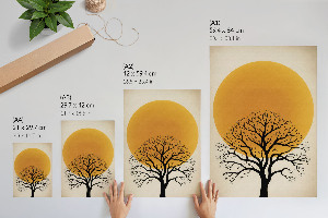 Kunstdruck poster Baum und Sonne