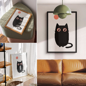 Wand poster Katzenminimalismus