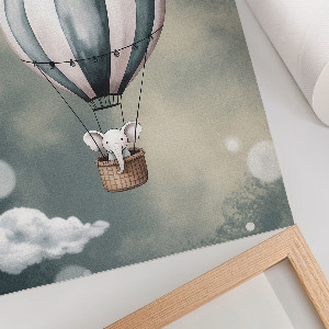Kunstdruck leinwand Elefant in einem Ballon